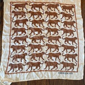 NWT Emerson Fry 100% silk Leopard Print Scarf